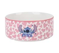 Christmas Inspirations Stitch Bowl - Cuenco de porcelana con diseño de corazones de Disney, para aperitivos, cereales o dulces, cuenco decorativo Lilo & Stitch, aprox. 6,3 x 15 x 15 cm
