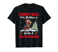 Christmas Is Better with A Dachshund Dog Xmas Puppy Lover Camiseta