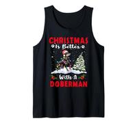 Christmas Is Better with A Doberman Dog Xmas Puppy Lover Camiseta sin Mangas