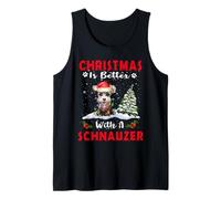 Christmas Is Better with A Schnauzer Dog Xmas Puppy Lover Camiseta sin Mangas