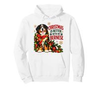 Christmas Is Better with My Bernese Mountain Dog Lights Sudadera con Capucha