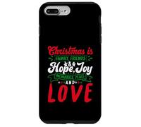Christmas Is Family, Friends Love Memories Funny Xmas Carcasa para iPhone 7 Plus/8 Plus