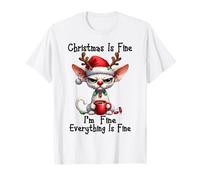 Christmas Is Fine I'm Fine Cornish Rex Xmas Cat Camiseta