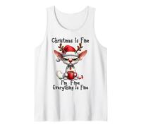 Christmas Is Fine I'm Fine Cornish Rex Xmas Cat Camiseta sin Mangas