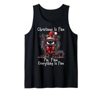 Christmas Is Fine I'm Fine Grumpy Xmas Cat Camiseta sin Mangas