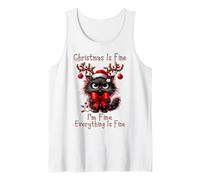 Christmas Is Fine I'm Fine Grumpy Xmas Cat Christmas Chaos Camiseta sin Mangas