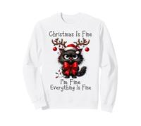 Christmas Is Fine I'm Fine Grumpy Xmas Cat Christmas Chaos Sudadera