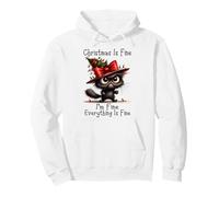 Christmas Is Fine I'm Fine Grumpy Xmas Cat Christmas Chaos Sudadera con Capucha