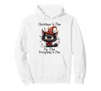 Christmas Is Fine I'm Fine Grumpy Xmas Cat Christmas Chaos Sudadera con Capucha
