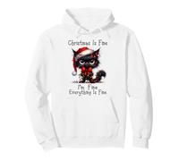 Christmas Is Fine I'm Fine Grumpy Xmas Cat Christmas Chaos Sudadera con Capucha