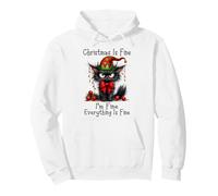 Christmas Is Fine I'm Fine Grumpy Xmas Cat Christmas Chaos Sudadera con Capucha