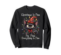Christmas Is Fine I'm Fine Grumpy Xmas Cat Sudadera