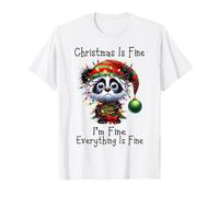 Christmas Is Fine I'm Fine Grumpy Xmas Panda Bear Camiseta
