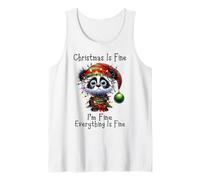 Christmas Is Fine I'm Fine Grumpy Xmas Panda Bear Camiseta sin Mangas