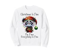 Christmas Is Fine I'm Fine Grumpy Xmas Panda Bear Sudadera