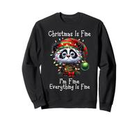 Christmas Is Fine I'm Fine Grumpy Xmas Panda Bear Sudadera