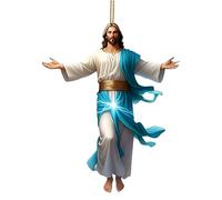 Christmas Jesus Decoration, 2D Acrylic Tree Ornament, 8x7.5x1cm, Double-Sided Coating, Flat Design for Holiday Decor and Spiritual Reflection