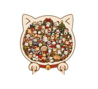 Christmas Jigsaw Puzzle, Wooden Animal Puzzle, Winter Holiday Toy Set Decor | Funny Animal Design, Wooden Interactive Puzzle, Festive Winter Toy, for Boys Girls Adults Birthday Party Favors