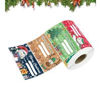 Christmas Journal Stickers - Adhesive Label Stickers ¦ 7.5x4cm Sticker Pack With Charming Print Functions, Paper Material Holiday Decor For Crafting, Christmas Decoration, Label Roll For Packaging