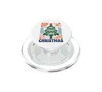 Christmas Joy Peace Love Retro Groovy Tree Holiday Xmas PopSockets PopGrip para MagSafe