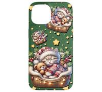 Christmas Kitten In Cozy Cat Bed For Winter Aesthetic Xmas Carcasa para iPhone 15