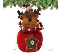 Christmas Knitted Doll Bags - Fabric Storage Bags, Reutilizable Holiday Wrapping Bags, Cute Design, Cotton Material | Festive Style with Drawstring Closure for Treats Favors Packaging Kids Boys