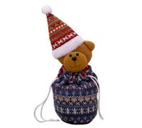 Christmas Knitted Doll Gift Bags, Christmas Apple Bag, Adorable Knitted Doll Gift Bags, Drawstring Gift Bag, Reusable Christma Bag for Presents Candy Fruit and Festival (A)