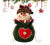 Christmas Knitted Doll Gift Bags - Fabric | Christmas Dołl Bags | Chistmas Zipper Design, Fabric, Cute 3D Santa Snowman Doll Bag, Reusable Zipper Gift Bağs