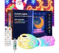 Christmas LED Curtain Lights, Smart Indoor Drapes for Holiday Decor | Create A Festive Glow With LED Curtain Lights, Ideal For Christmas Parties, Bedrooms, Living Rooms, Patios, Balconies