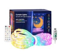 Christmas LED Curtain Lights, Smart Indoor Drapes for Holiday Decor | Create A Festive Glow With LED Curtain Lights, Ideal For Christmas Parties, Bedrooms, Living Rooms, Patios, Balconies