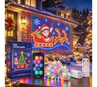 Christmas LED House Net, Smart Outdoor Wall Curtain Light with Remote | App & Remote Control, Music Sync, 6 Modes, IP65 Outdoor Wall Mesh(USB+Adapter,3x2m)