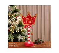 Christmas LED Light Vertical Signs with LED Light for Christmas Lamp Desk Sign Stop Ornament Christmas Desktop Light E