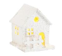 Christmas LED Wooden House - Light Up Miniature Ornament | DIY Family Art and Craft Decoration with Flashing Lights, Festive Holiday Display for Home Table Shelf and Seasonal Projects