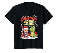 Christmas Legend in Progress Cute Holiday Knight and Dino Camiseta
