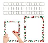 Christmas Letterhead Paper, Holiday Stationery Paper, 50 piezas Festive Border Design Sheets For Writing Letter Notes Wedding Invitations Greeting Cards