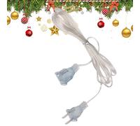 Christmas Light Extension Cord - 10ft 2 Prong Thin Invisible Power Cable, 220V Clear Wire | Slim Holiday Lighting Extender, Outdoor Indoor Tree Lights Connector For Garland, Curtain, Decorative Setup
