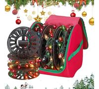 Christmas Light Storage Bag - 9.45x9.45in Oxford Cloth Organizer, Holiday Decoration Storage, Dustproof Ornament Bag | Christmas For Lights Wreaths Garlands Home Festival Organizat
