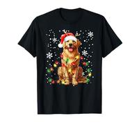 Christmas Lighting Golden Retriever Perro Navidad Camiseta
