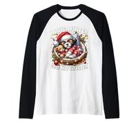 Christmas Lights and Shih Tzu Puppy For Xmas I Love Winter Camiseta Manga Raglan