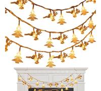 Christmas Lights For Tree,16 pies Waterproof Fairy - 50 LED String Lights Christmas Decor - Easy Install Tools & Home Improvement For Indoor Outdoor Patio Porch Pathway Party Holiday Living Room