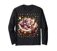 Christmas Lights For Women with Cat Wearing A Cozy Sweater Manga Larga