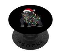 Christmas Lights Gorilla Wearing Xmas Hat - Gorilla Lover PopSockets PopGrip Adhesivo