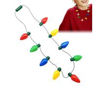 Christmas Lights Necklace - Colorful LED Bulbs, 9 LED Christmas Lights Necklace with 3 Flash Modes | Wearable Colorful Bulb Lamp for Kids Teens Adults Friends Party Favors Birthday Holiday Tree Decor
