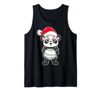 Christmas Lights Panda Wearing Xmas Hat - Cute Panda Lover Camiseta sin Mangas