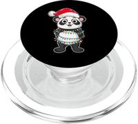 Christmas Lights Panda Wearing Xmas Hat - Cute Panda Lover PopSockets PopGrip para MagSafe