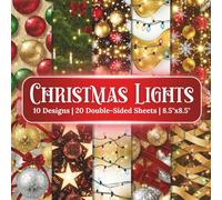 Christmas Lights Scrapbook Paper Craft Pad: 10 Colorful Designs, 20 Double-Side Sheets Printed on 8.5"x8.5" Size With Premium Colors. Perfect for Card ... Cardstock, Collage, Decoupage, DIY Etc