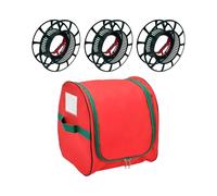 Christmas Lights Storage Organizer with 3 Reels, Tear-Resistant Oxford Cloth, Stores up to 375 ft of Christmas Lights