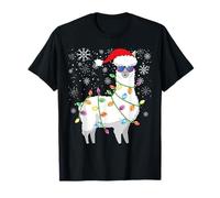 Christmas Llama Funny Christmas Alpaca Santa Llama Camiseta