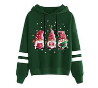 Christmas Long Women's Top GNOME Sudadera con Capucha Manga Printed Sleeve Women's Hoodies Sudaderas Mujer Ropa Barata, verde, XL