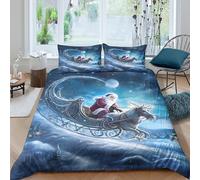 Christmas magical Funda Edredon Microfibra 3 Piezas Compuesto Impresión 3D Cierre de Christmas magical Funda de Edredón Funda de Almohada a Juego Lavables Transpirable for niña Single（140x200cm）